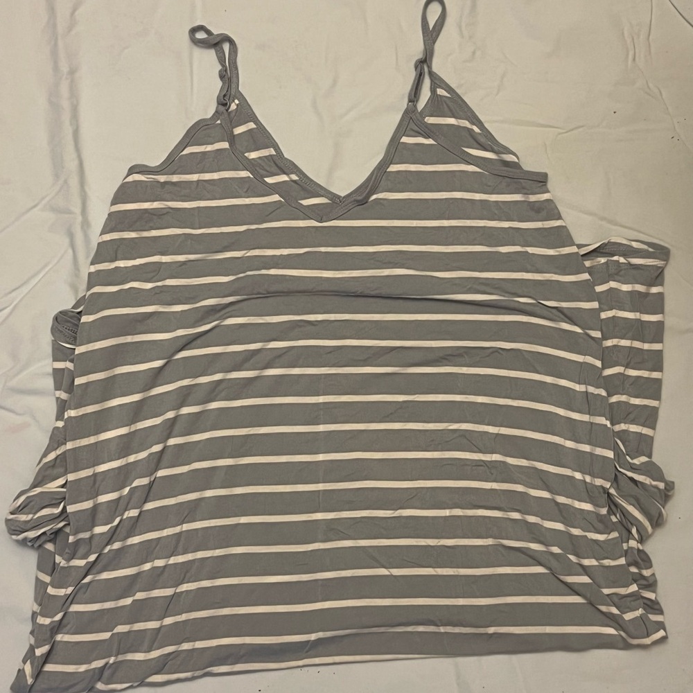 Light blue striped midi